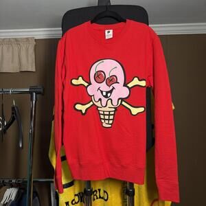 Icecream Red Sweatshirt with Pink and Yellow Graphic